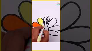 How to Draw A Peacock in Easy Steps for Kids #shorts #toysforkids #learning #education #preschool