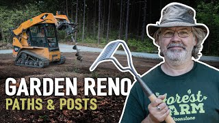 Ep 7 – Garden Landscaping Transformation in the Forest – Paths, Soil and Post Holes