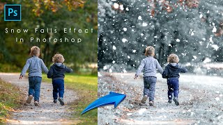 تأثير الثلج على أى صورة بالفوتوشوب | Realistic Snow Falls Effect in Photoshop #photoshop