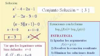 Resolver ecuaciones logarítmicas 1/2