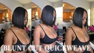 BLUNT CUT BOB x NATURAL QUICKWEAVE HAIR TUTORIAL