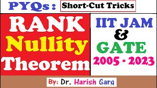 PYQs on Linear Transformation| Rank Nullity Theorem | IIT JAM 2005 to 2023 | Short Cut tricks