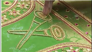 SANNAI   Music instruments maggam work on bridal blouse