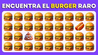 Encuentra el raro   Edición Comida Chatarra 🍔🍕🍩 Fácil, Medio, Difícil   30 Niveles Emoji Quiz