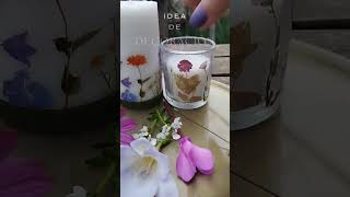 DIY velas decoradas. Manualidad primavera #diy #shortvideo #short #shorts #manualidades #primavera