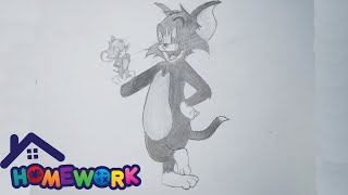 How to draw tom and jerry easy step by step // How to draw tom and jerry step by step for beginners