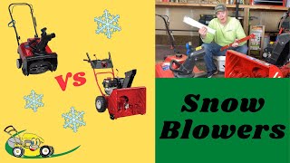 Snow Blowers One Stage Vs Two Stage