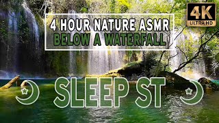 Below a Waterfall | 4K Nature ASMR | Water Sounds for Meditation, Relaxation and Sleep