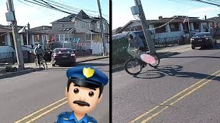 COP RUNS TO ARREST KID ON BIKE