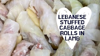 Lebanese Stuffed Cabbage Rolls in lamb