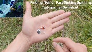 "Finding Nemo" Fast Sinking Spinning Tail Spinner Swimbait - Fast Sinking, Very Colourful [4K]