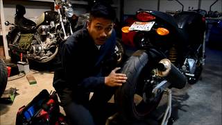 Removing the rear tire | Ducati Monster | Motorcycle maintenace