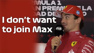 Lelcerc jokes about Max after swearing on the press conference - Mexican GP