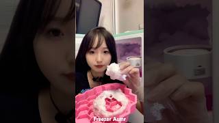 Pink Freezer frost ice eating asmr