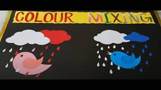 How to make colour mixing TLM for classroom decoration / Classroom decoration with Colour mixing TLM