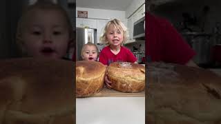 We love when mommy makes bread