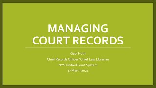 Managing Court Records Webinar