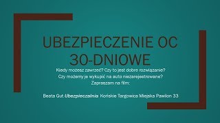 oc krótkoterminowe a auto niezarejestrowane Beata Gut Ubezpieczalnia