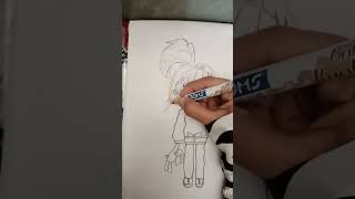 Cute cartoon sketch ❤️🌈😍 #shorts #viral #cute