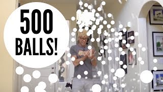 Mind Blowing Trick! (500 Ping Pong BALLS HIT ME!)