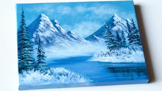 Winter Painting | Winter Mountain Painting | Acrylic Painting Tutorial