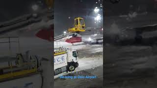 De-icing at Oslo Airport, incredibly efficient, 4 aircraft being De-iced at the same time.