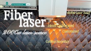 UnionLaser 2000w Fiber laser cutting 14mm carbon steel with sample display