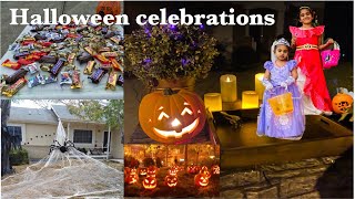 Halloween celebrations in USA||Telugu Vlogs from USA