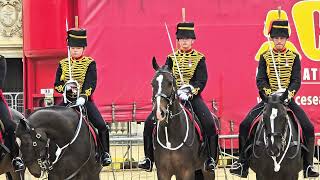 We don't often see it at Horse Guards Parade ceremony in London: King's Troop Royal Horse Artillery