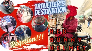 RED BUNNY HELMET || SHOPPING IN NOIDA ATTA MARKET || REACTION #redbunnyhelmetreaction #bunnyhelmet