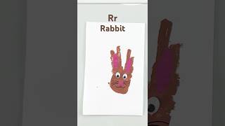 R for Rabbit🐰Alphabet handprint art for kids #alphabet #rabbit #craftswithtoddler #abcd #toddler