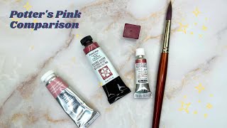 Potter's Pink Watercolor Comparison | Daniel Smith, Schmincke, A. Gallo, and Winsor & Newton!