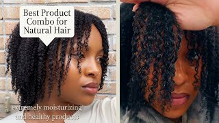 Wash n go w/ Best Product combo for natural hair |Taliah Waajid curly curl cream |curly hair routine