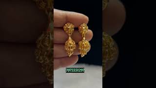 Stunning 1gm Gold Jhumkas – Perfect for Any Occasion| WhatsApp 7075551297 #earrrings #jewellery