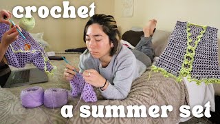 crochet with me | the cutest summer crochet matching set