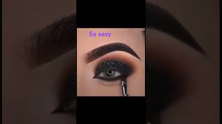 Smokey black eye makeup | eye makeup with black dress #eyemakeup #blackeyemakeup  #shorts