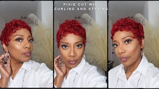 Pixie cut wig | Curling and Styling Technique | OOTD