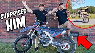 SURPRISING BRAYDON PRICE with a DIRTBIKE!