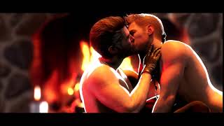 Chris Redfield & Piers Nivans Fireplace Kiss