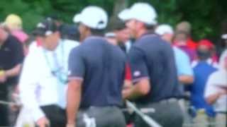 Tiger Woods Matt Kuchar Celebration President Cup