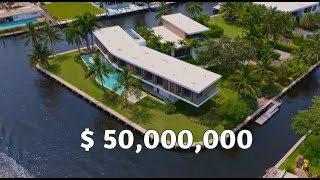 Touring a $50,000,000 MEGA MANSION on its own PENINSULA in Fort Lauderdale! #realestate