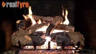 Peterson Real Fyre Charred American Oak Log Set, Shown With the G45 Burner