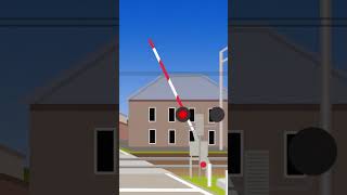 Russian Trains and Railroad Crossing　Przejazd kolejowy ｜ロシアの電車と踏切アニメ #shorts