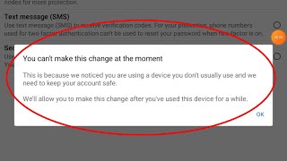 Facebook Fix You can't make this change at the moment Facebook Two Factor Authentication Problem