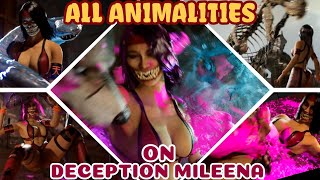 All Animalities Performed on MK Deception Mileena - Mortal Kombat 1