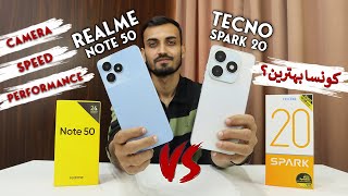 Realme Note 50 vs Tecno Spark 20 Full Comparison | Camera and Speed Test 🔥