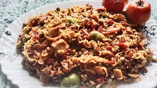 Chicken Maggi Instant Chinese Chicken platter || instant Stir fry Maggi recipe