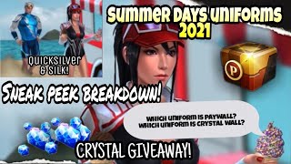 Summer days uniforms sneak peek breakdown! Crystal giveaway! IMPORTANT News about this video!