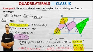 DPP-1 (3) Quadrilaterals Class 9 Example 5 bisectors of angles of a parallelogram form a rectangle