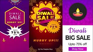 Diwali Discount Instagram Stories - Pack of 3 | Free After Effects Template